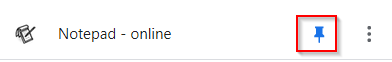 pinning Notepad-online to address bar