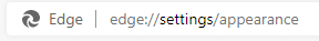 accessing edge appearance settings