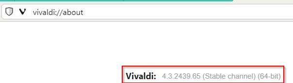 checking vivaldi version