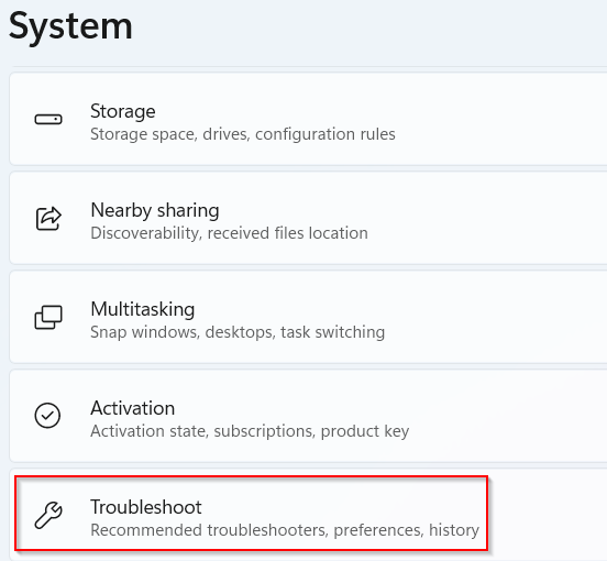 windows 11 troubleshooters settings