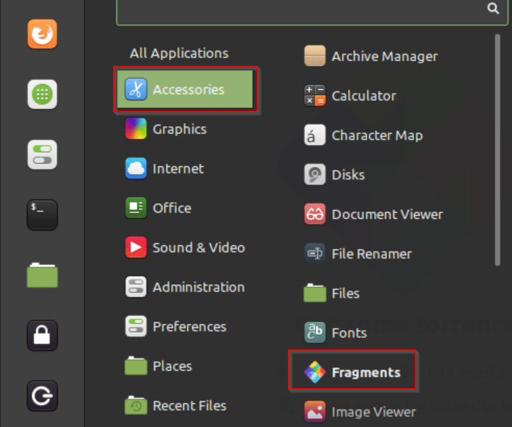 Fragments installed in Linux Mint