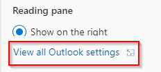 view all outlook settings