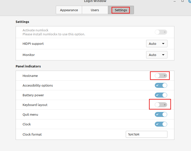 toggling other visible features from the mint login screen