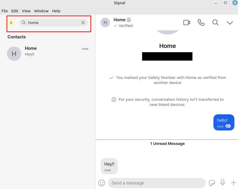 sending and receiving messages with the Signal desktop app in Linux Mint