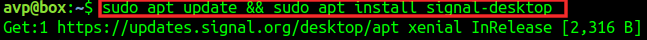 running a system update and installing Signal