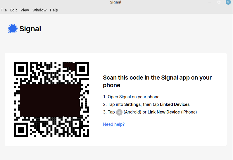 linking Signal desktop app with the phone