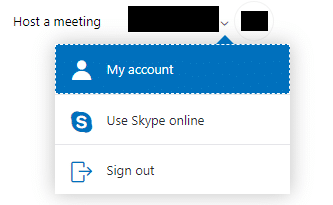 accessing skype account settings from the web version