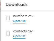 skype contacts and caller ID numbers saved as csv files