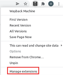 accessing wayback machine add-on options