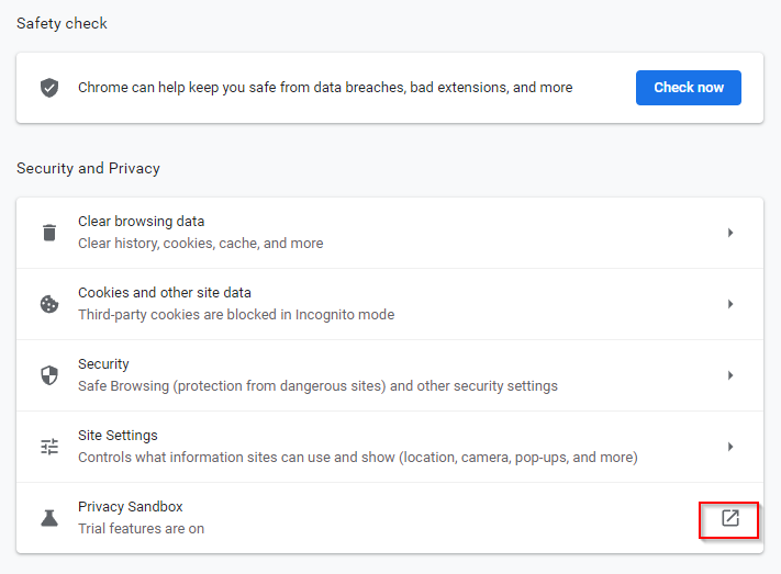 google chrome privacy settings