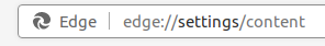 accessing Edge settings from the address bar