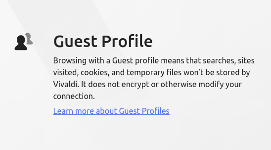 guest window doesn't store any browsing data