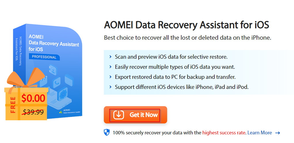 AOMEI Data Recovery Assistant for iOS giveaway