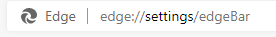 Edge bar settings from the address bar