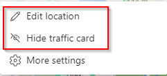 change traffic card settings