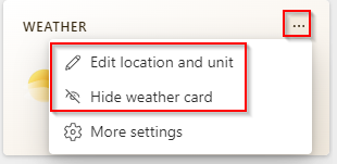 change weather card settings