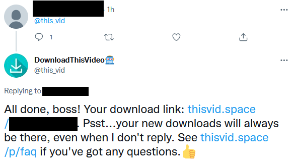 requesting a Twitter video download