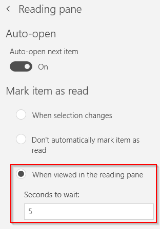 changing the setting for marking messages as read