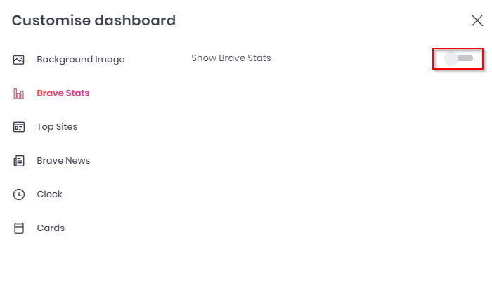 Toggle Brave Stats on or off