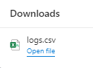 protonmail logs can be downloaded as csv files