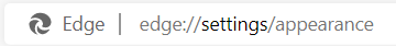 accessing Edge appearance settings