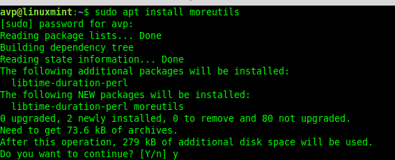 installing moreutils