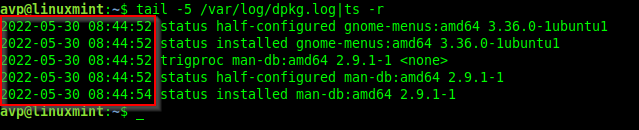 using the relative parameter in ts command