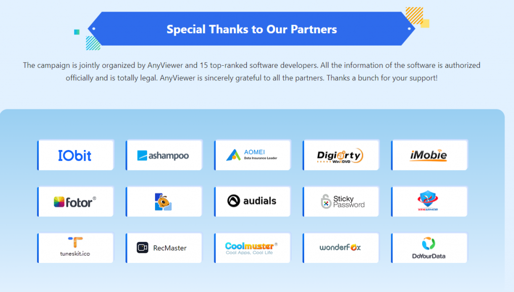 AnyViewer giveaway collaboration partners