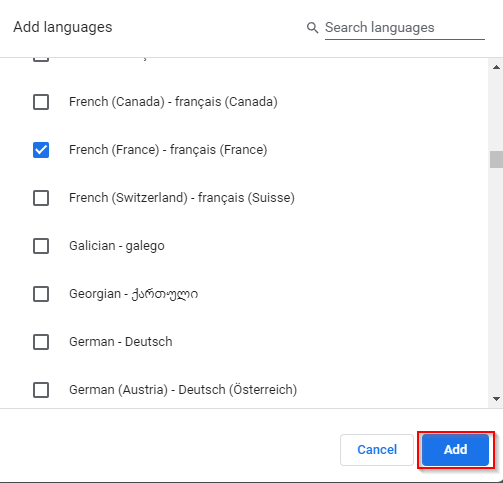 choosing a display language in Chrome