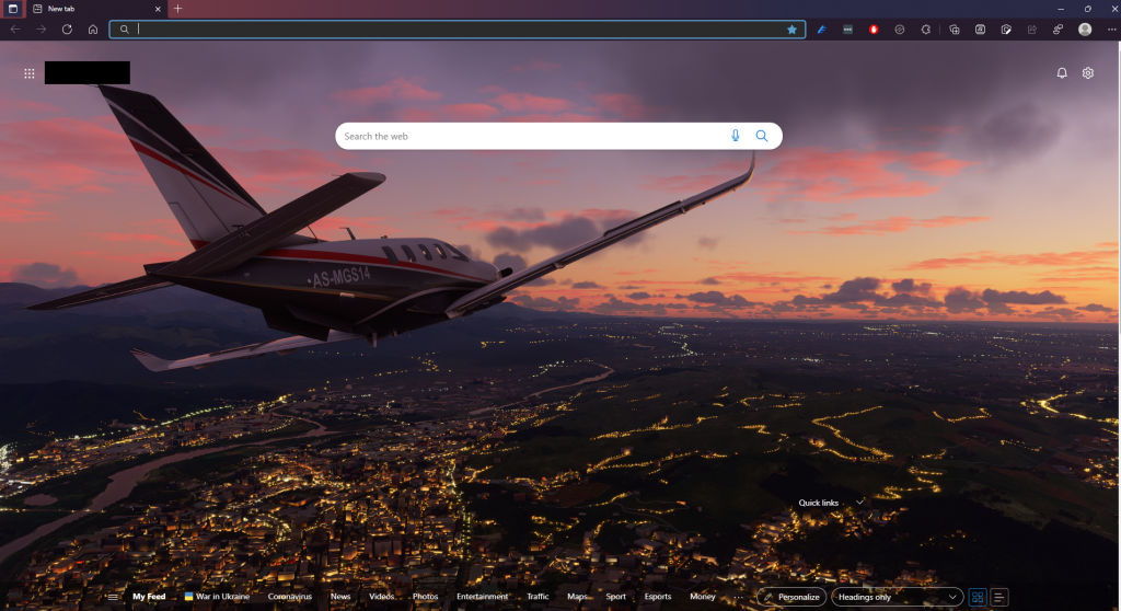 Microsoft Flight Simulator Edge theme