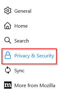 privacy and security settings in firefox