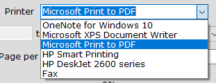 choosing the output printer