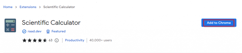 Scientific Calculator Chrome add-on