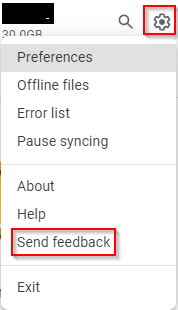 Feedback for Google Drive desktop