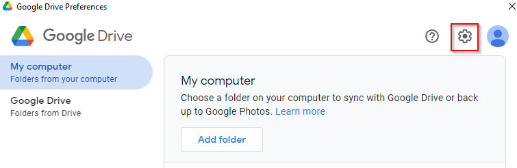 Google Drive preferences