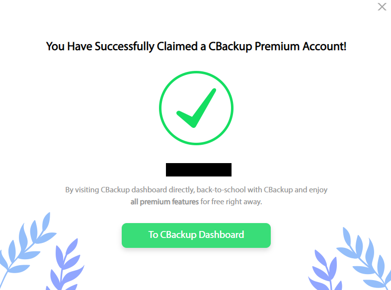 CBackup Premium account free registration