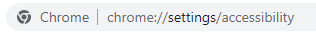 Google Chrome accessibility settings