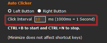 changing the click interval settings