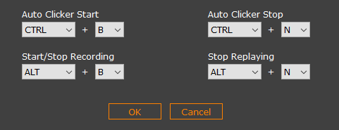 hotkey settings for AutoMouse