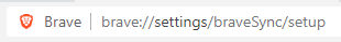 accessing Brave sync settings