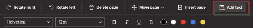 add text option in Dropbox PDF editor