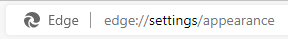 accessing Edge appearance settings