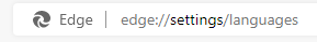 accessing Edge language settings