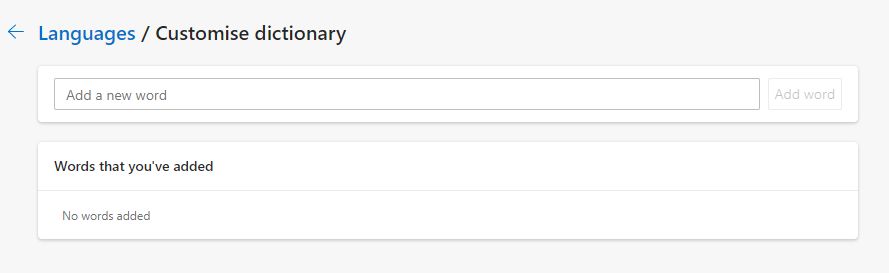 add custom words to Edge dictionary