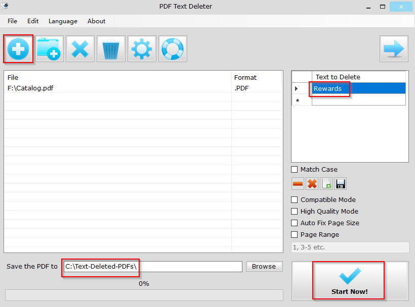 adding PDFs in PDF Text Deleter 