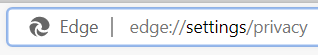 accessing privacy settings in Edge