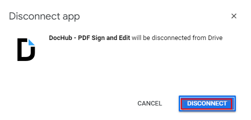 Disconnect app from Google Drive