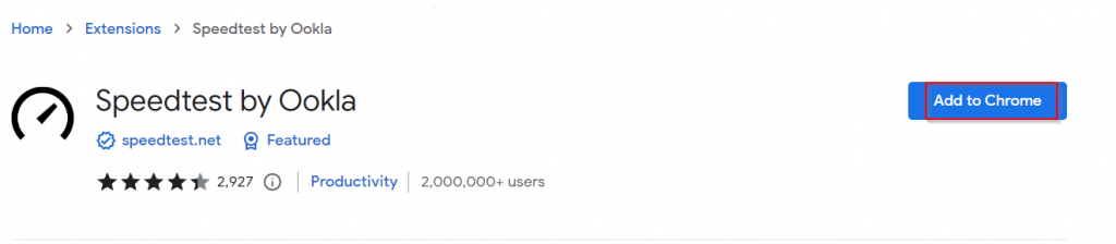 Speedtest by Ookla Chrome add-on