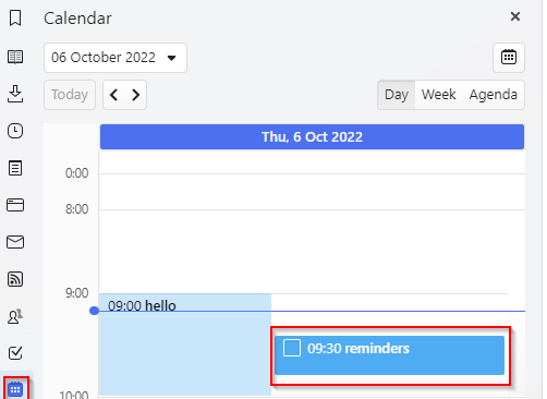 Tasks show up in Vivaldi calendar by default