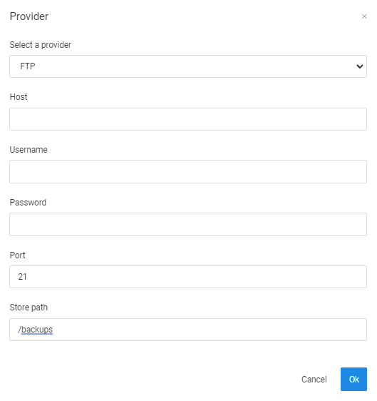 FTP configuration in Backup Bird